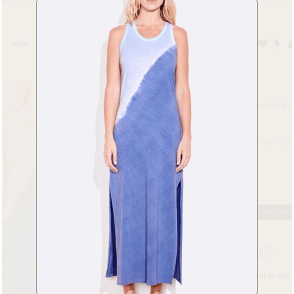 NEW! Sundry Two Tone Tie dye Dress Aqua / Blueberry Racer Back Size Small - Picture 1 of 14